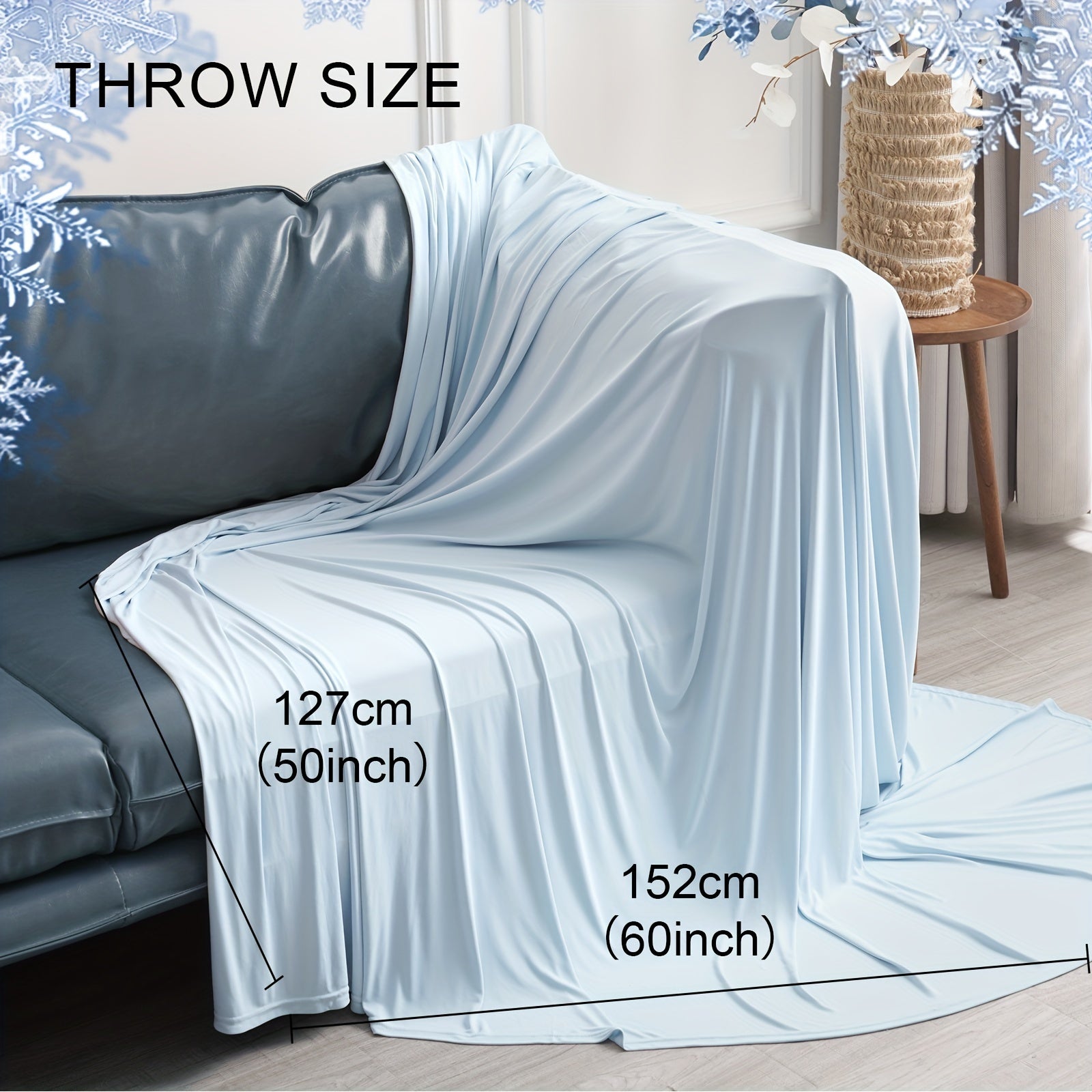 Cooling Blanket For Hot Sleepers - Soft, Breathable, Lightweight, Portable Silky Durable Single Layer Throw With Reversible Design, Ideal For Home Office Travel Car, Summer Use, Machine Washable - 1Pc Lootquake LLC