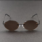 Frameless Oval Style Anti Fatigue Sunglasses Pi-Mart