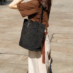 Lace hobo bag for women, shopping shoulder handbag, embroidered flower hollow tote bag - SJB-DIAMOND ELITES