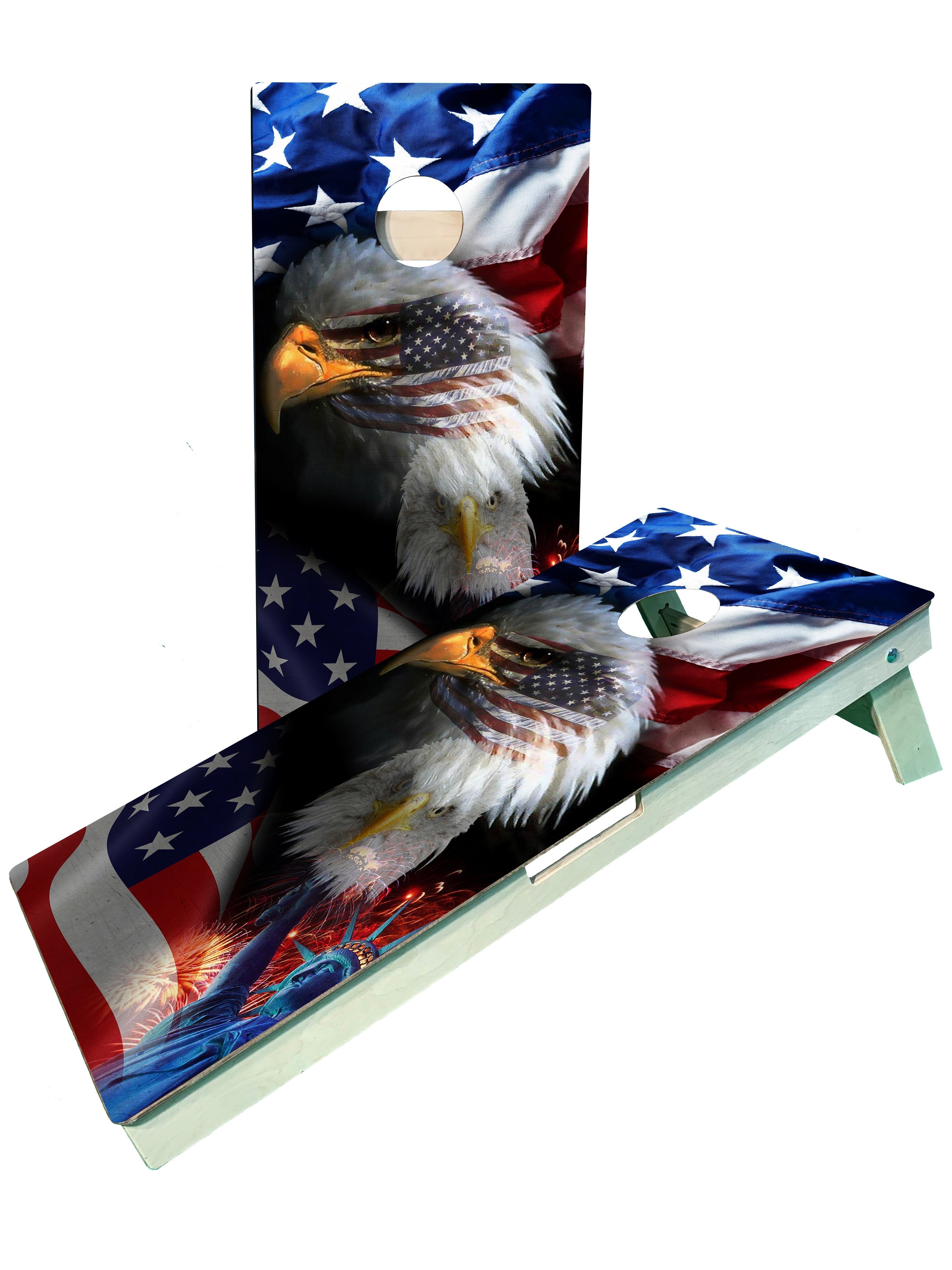 Eagle American Flag Cornhole Boards - SJB-DIAMOND ELITES