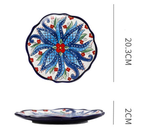 Underglaze Ceramic Tableware Bohemian Household Dishes Pi-Mart