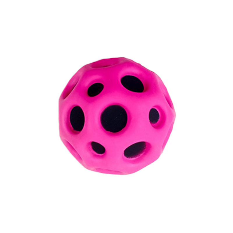 Hole Ball Soft Bouncy Ball Anti-fall Moon Shape Porous Bouncy Ball Kids Indoor Outdoor Toy Ergonomic Design Pi-Mart