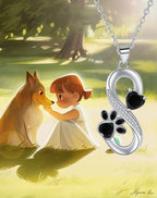 European And American Infinite Symbol Necklace Female With Hearts Paw Print Pendant Ornaments Pi-Mart