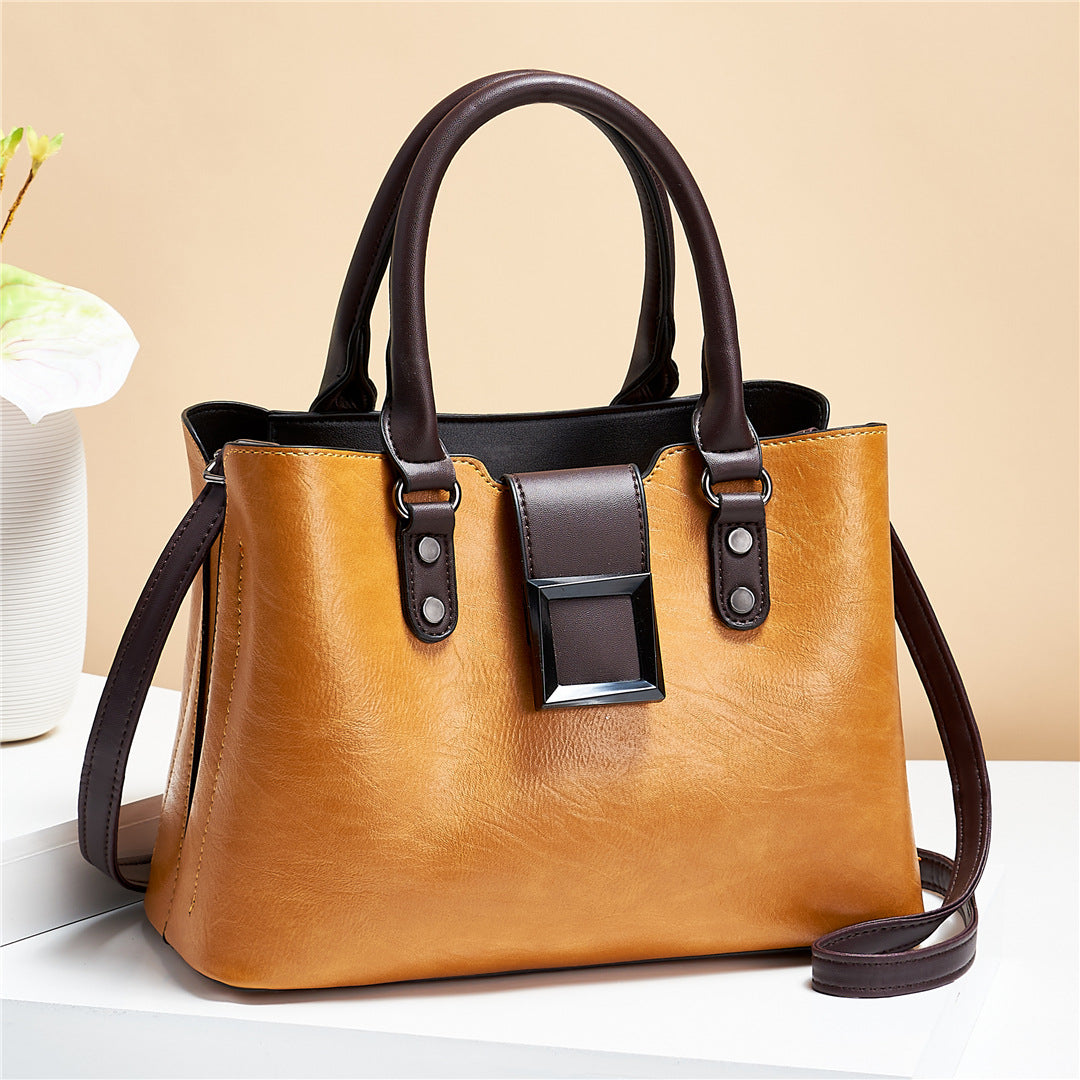 Women Shoulder Bag Big Buckle Handbags Work Daily Office Crossbody Bags Pi-Mart