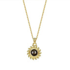 Female Sunflower Photo Projection 925 Pure Silver Necklace