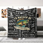 Ultra-Soft Fishing Enthusiast Gift Blanket - Lightweight, Allergy-Friendly Flannel Throw for Camping & Cozy Comfort
