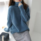 High-neck Women's Loose Versatile Knit Pullover Sweater Pi-Mart