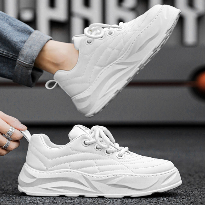 Fashion Thick-soled Anti-skid Shoes Ins Slip-on Casual Lazy Shoes Men Outdoor Breathable Lace-up Running Sports Sneakers Pi-Mart