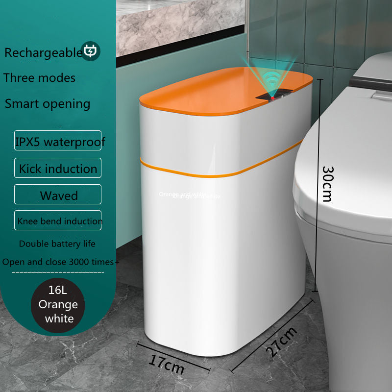 Smart Trash Can With Lid For Bedroom And Living Room Kitchen Storage Box Trash Can Induction Small Car Box Automatic Smart Dustbin Smart Trash Bin Pi-Mart