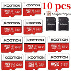 [10pcs High Speed TF Card] KOOTION 10pcs/5pcs 64GB 32GB 512MB High Speed UHS-I C10 U1 TF Memory Card with SD Adapter | Mini SDXC Card for Smartphone Tablet Laptop Action Camera Dash Cam Drone Game Console Lootquake LLC