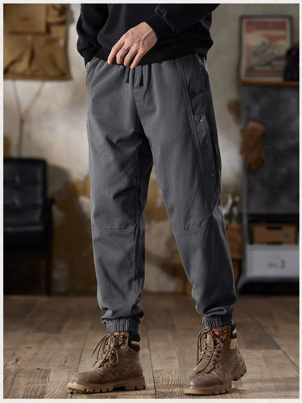 Men's Full Size Casual Drawstring Cargo Joggers Plus Size