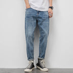 Light-colored Jeans Men's Loose Straight Ripped Leisure Tapered Stretch Lootquake LLC