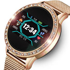 Luxury Ladies Smart Watch For Women With  Blood Pressure Heart Rate Monitor Fitness tracker And Sport Smart Band Alarm Clock Reminder Smartwatch - SJB-DIAMOND ELITES