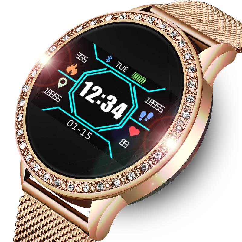 Luxury Ladies Smart Watch For Women With  Blood Pressure Heart Rate Monitor Fitness tracker And Sport Smart Band Alarm Clock Reminder Smartwatch - SJB-DIAMOND ELITES