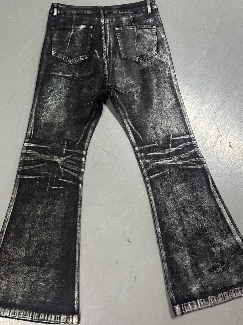 Two-color Bronzing Brush Wax Wash Distressed Micro-elastic Horn Jeans For Men Lootquake LLC