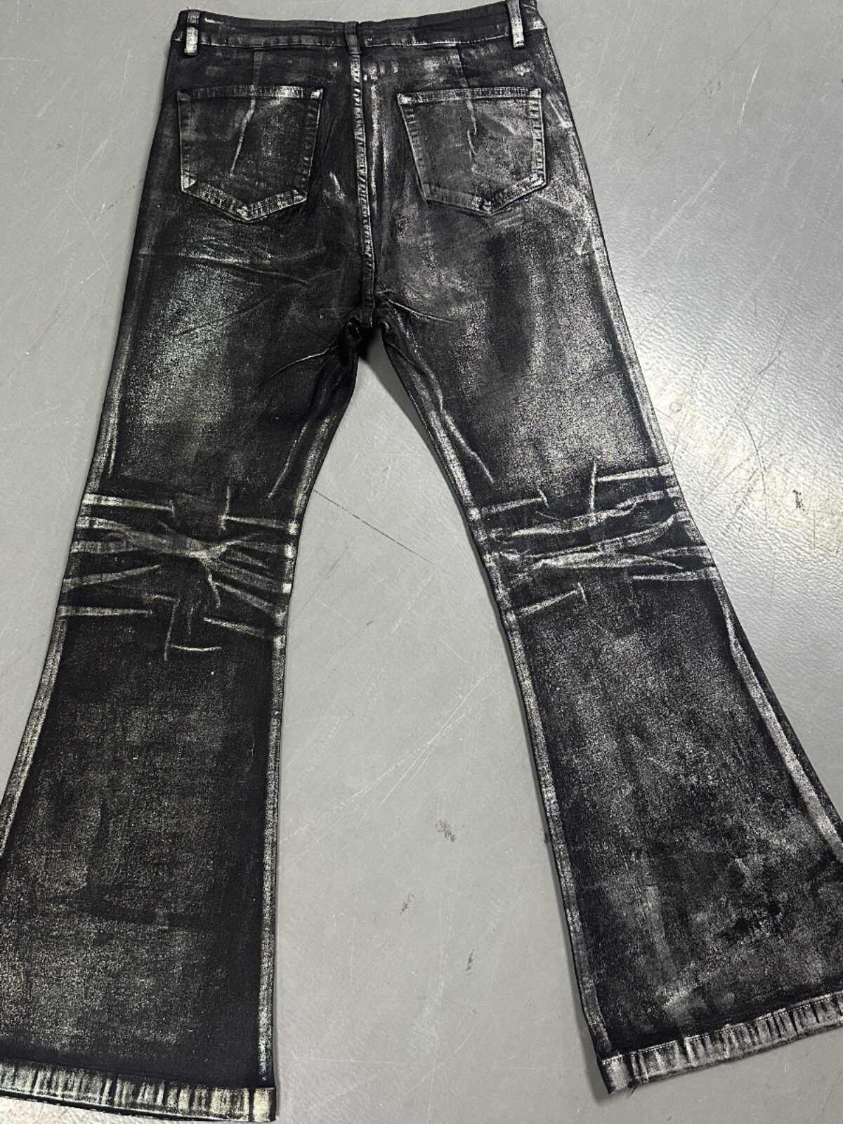 Two-color Bronzing Brush Wax Wash Distressed Micro-elastic Horn Jeans For Men Lootquake LLC