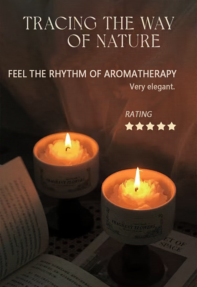 Luxury Soy Wax Scented Candle - 5.3oz Rose, Lavender, Gardenia | Elegant Gift Box for Christmas, Birthdays & Graduations | Home Decor with Ceramic Container & Wooden Base Lootquake LLC