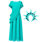 Children's Statue Of Liberty Cos Costume Ancient Greek Dress Lootquake LLC