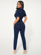Women's Skinny Denim Jumpsuit