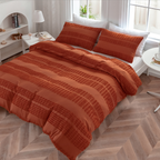 Home Textile Quilt Cover Three-piece Bedding Set Solid Color Cut Flower Quilt Cover Set Pi-Mart