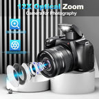 4K Digital Camera For Photography - 12X Optical Zoom 72MP Vlogging Camera For YouTube With 3" 180° Flip Screen, Autofocus Compact Camera With Battery, 64GB SD Card, USB Card Reader & Charging Stand Lootquake LLC