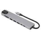 Docking Hub 8 in 1 Type‑C to High‑Definition Multimedia Interface USB PD Expansion Dock for Transfer Data - SJB-DIAMOND ELITES