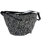 Slouch purse Crossbody, Casual bag Female, Zebra pattern fabric shoulder bag, large capacity hobo bag 2 in 1