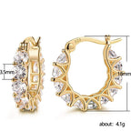 Fashion U-shaped  Earrings Full Zircon Rhinestones  Earrings Pi-Mart