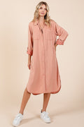 Button Down Long Sleeve Shirt Dress For Women – Casual, Timeless and Versatile Classic Shirt Dress for Year-Round Wear Stevvex
