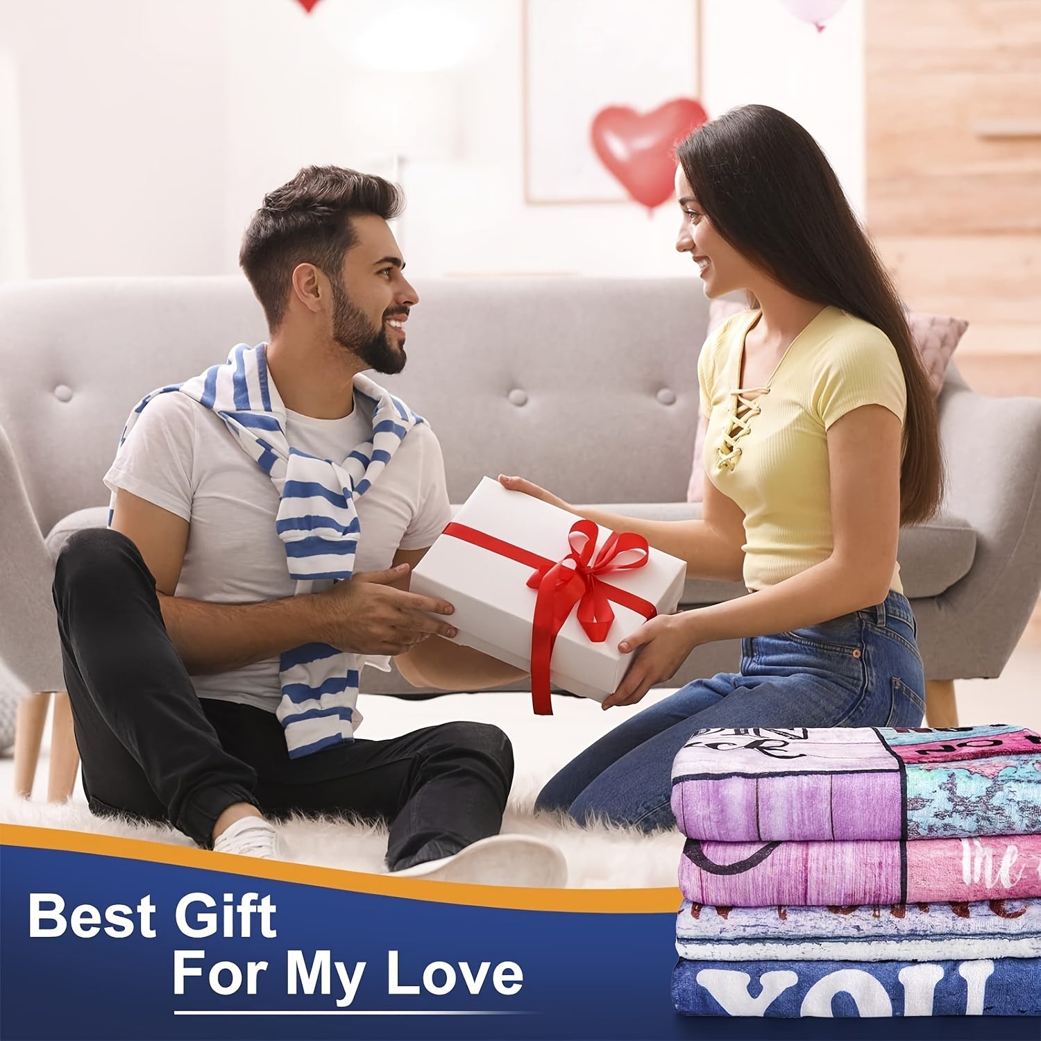1pc Gift For Husband Throw Blanket, Fleece Blanket For Man's Birthday Gift, Anniversary Romantic Gift, Wife's Husband Gift, Flannel Lightweight Soft Blanket, For My Husband's Bed Sofa Lootquake LLC