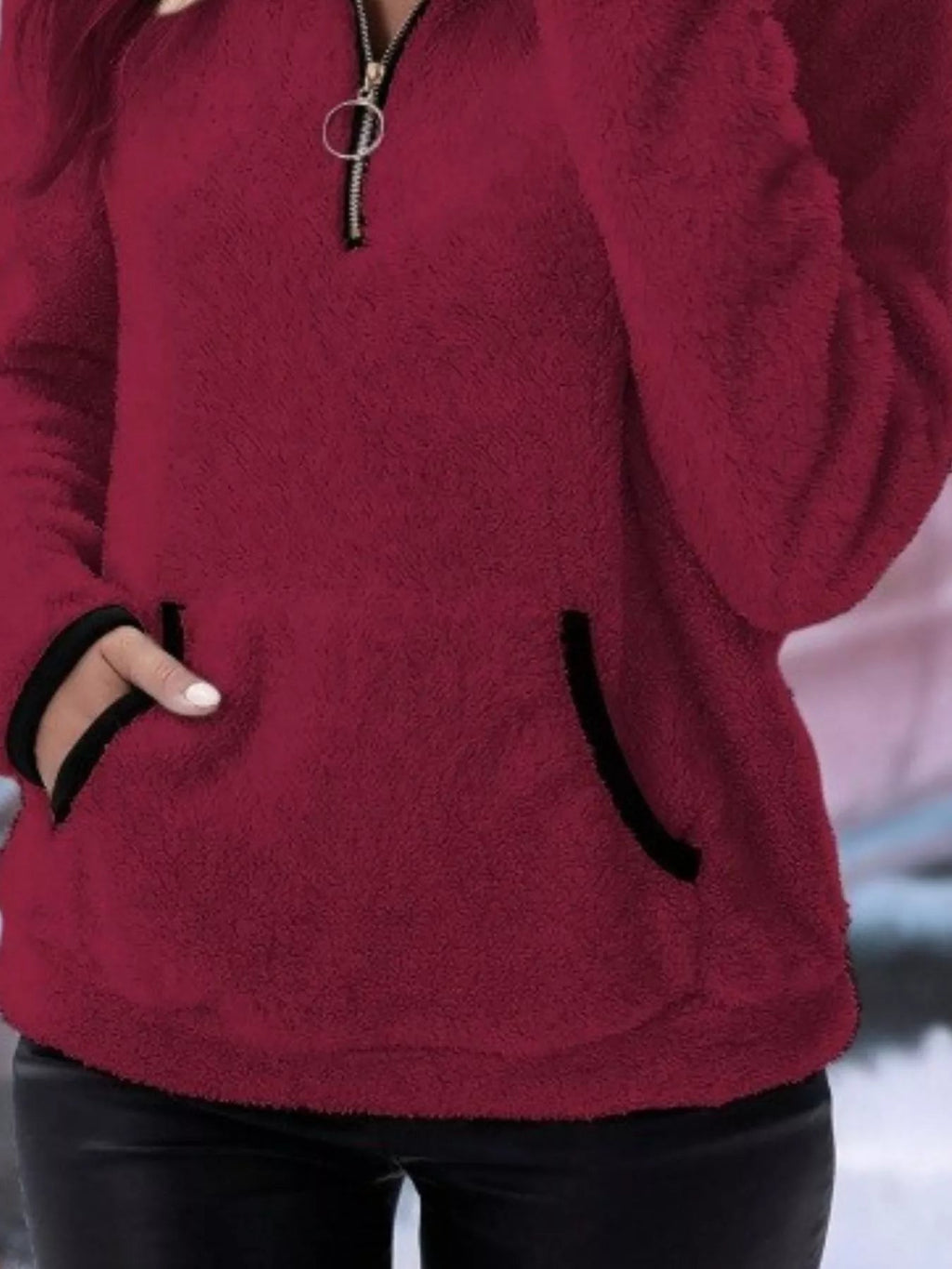 PlushZip Fleece: Cozy Full-Sleeve Plus Sweatshirt THRIXINE