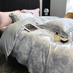 Double-sided Lyocell And Tencel Printed Quilt Cover Bed Sheet Set Of Four Pi-Mart
