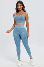 3 Piece Washed Square Neck Wide Strap Active Set
