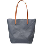 Elegant Genuine Leather Shoulder Bag - Stylish Folding Geometric Bucket Bag & Large Capacity Tote for Women hobo