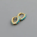Circle-shaped Diamond Colorful Crystals Opal Zircon S925 Sterling Silver Earrings Lootquake LLC