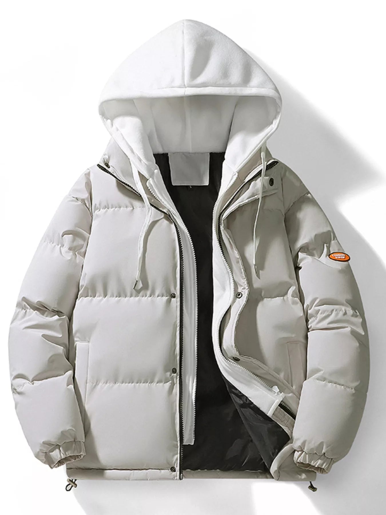 Men's Plus Size Hooded Padded Puffer Jacket THRIXINE