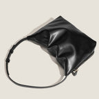 Simple soft leather pleated armpit bag, women's design side zipper solid color shoulder bag, hobo bag for women - SJB-DIAMOND ELITES