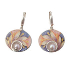 Fashion Exquisite Flower Enamel Pearl Earrings Pi-Mart