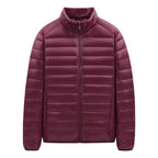 Men's Down Jacket Solid Color Stand Collar Light