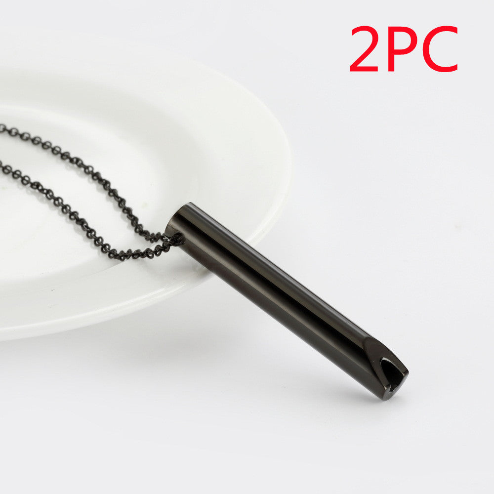 Breathing Necklace Adjustable Breathing Relieve Pressure Ornament Stainless Steel Decompression Jewelry Pi-Mart