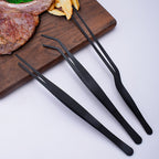 Stainless Steel Barbecue Tongs Outdoor Retro Long-handle Clip Fried Steak Anti-scald Restaurant Kitchen Plate Holder Pi-Mart