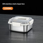 304 Stainless Steel Crisper Square Lunch Box With Handle Pi-Mart