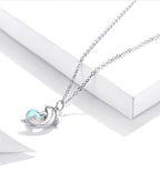 Heart-shaped Aussie Treasure Combined With A Dolphin Necklace Pi-Mart