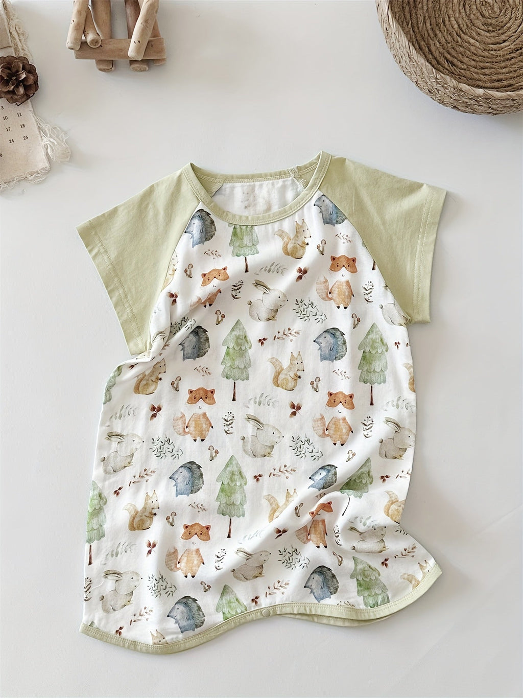 Bamboo Cotton Gauze Cute Animal Print Wearable Blanket, Summer Air Conditioning Sleep Robe
