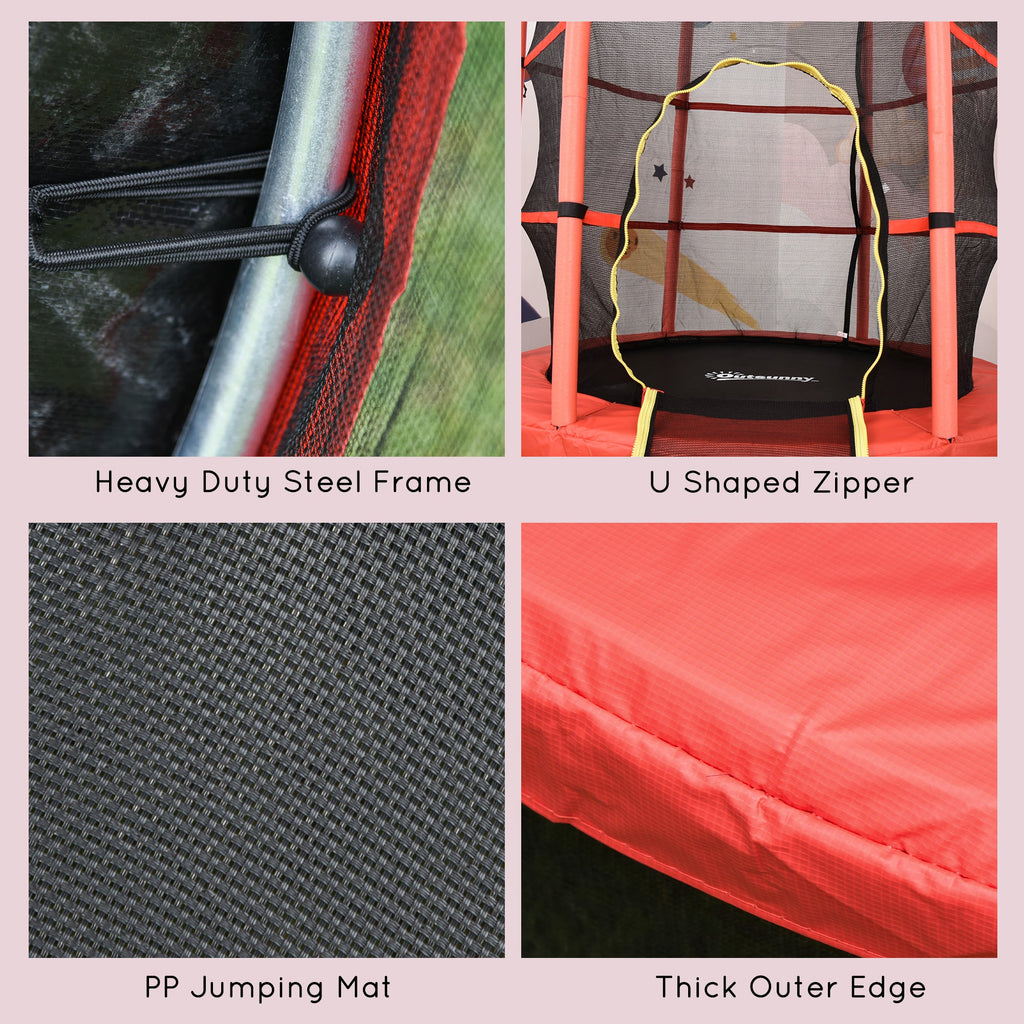 5FT Kids Trampoline with Enclosure Net for Age 3 to 6 Years Pi-Mart