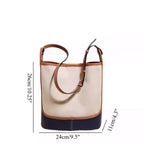Stylish Denim Blue Canvas Bucket Bag - Women's Summer Designer Small Crossbody Shoulder Commuter Bag