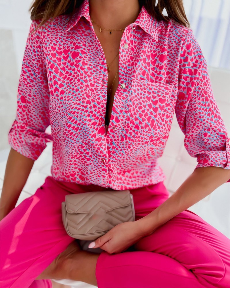 Fashion Long Sleeve Printed Shirt Pi-Mart