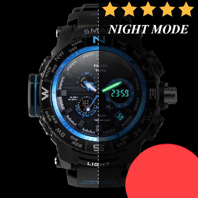 New Luxury Sport Watch With Dual Display LED Digital Analog Electronic Quartz  Display and Waterproof 30M protection - SJB-DIAMOND ELITES