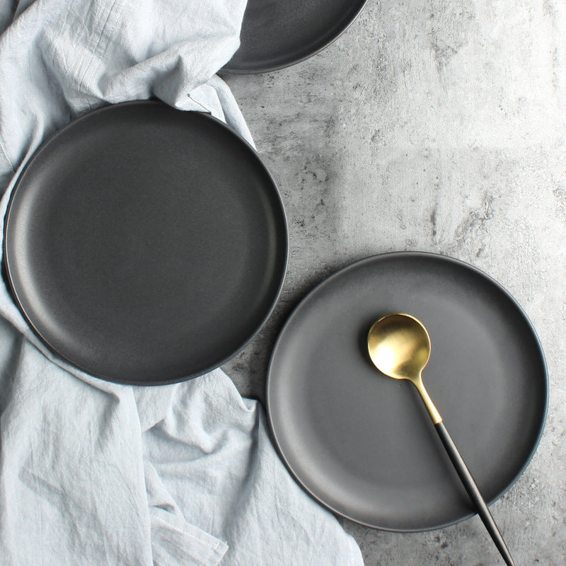 Nordic Ceramic Rice Bowl Steak Plate Deep  Household Tableware Dish Set Pi-Mart