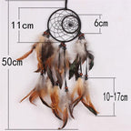 Feather Crafts Dream Catcher Brown Wind Chimes Handmade Christmas Net Handmade Wall Hanging Home Decor Dream Catcher With Feathers For Wall Hanging Car Home Balcony Decorations Stevvex